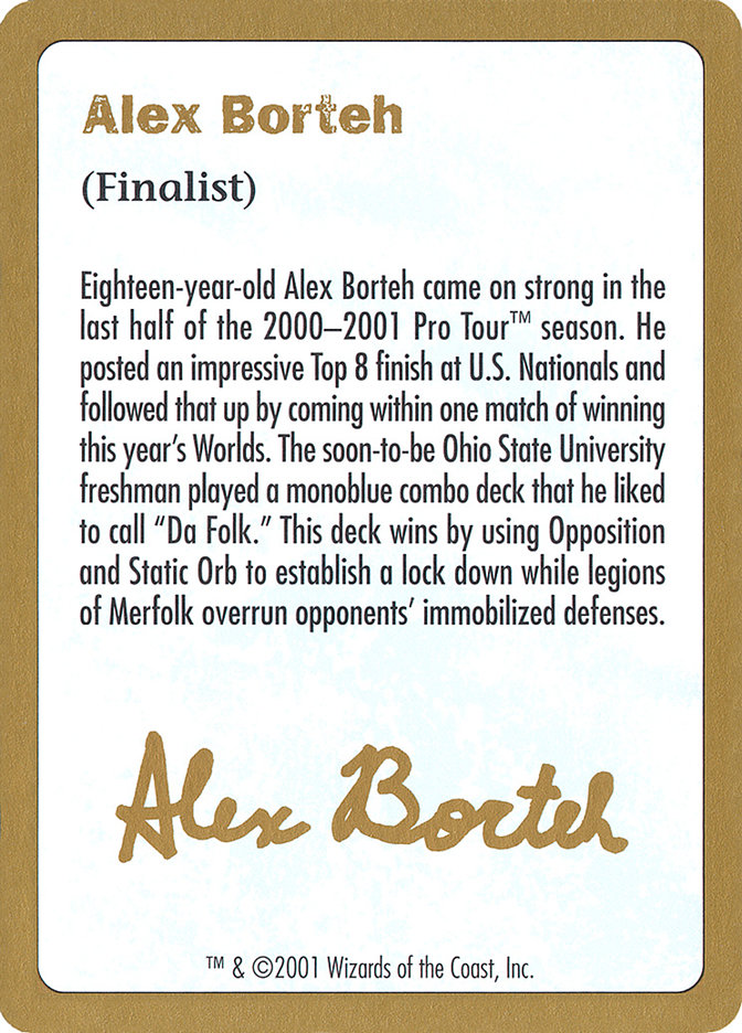 Alex Borteh Bio - World Championship Decks 2001