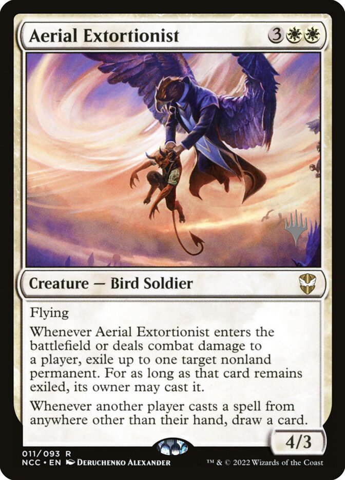 Aerial Extortionist - New Capenna Commander Promos
