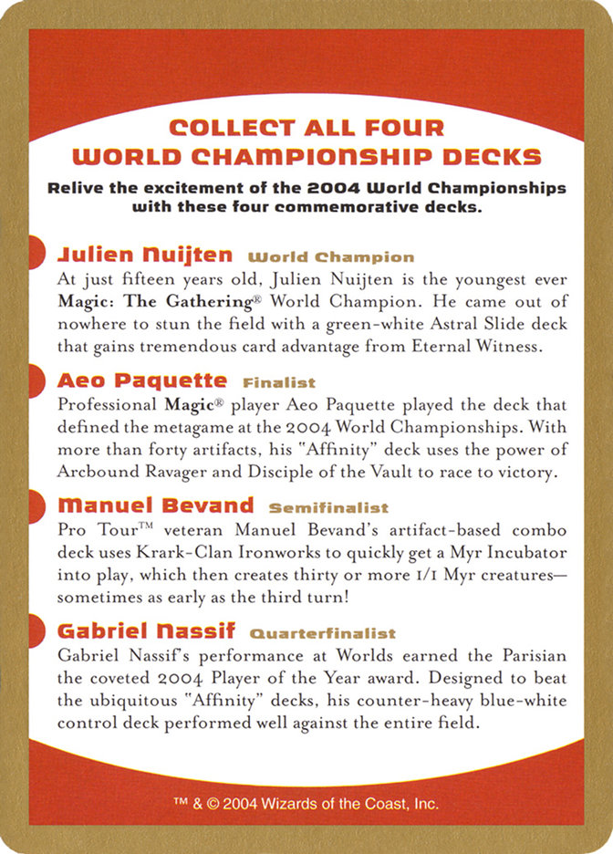 2004 World Championships Ad - World Championship Decks 2004