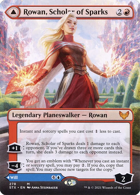 Rowan, Scholar of Sparks // Will, Scholar of Frost – Borderless Planeswalker – Foil